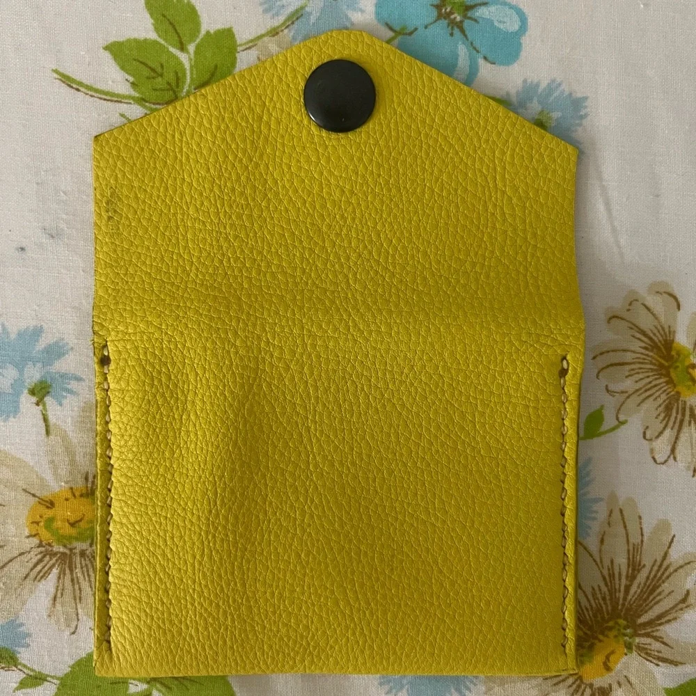 Handmade Genuine Leather Yellow Wallet